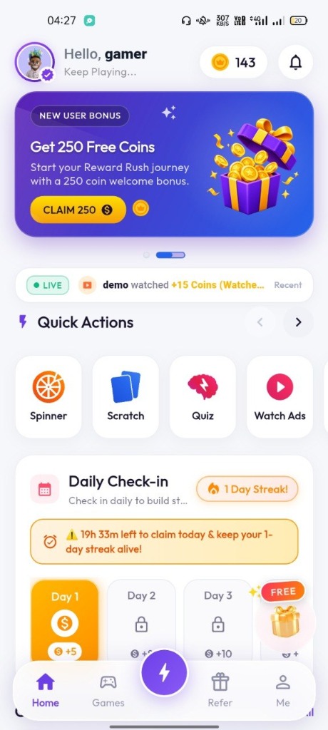 Reward Rush App Screenshot